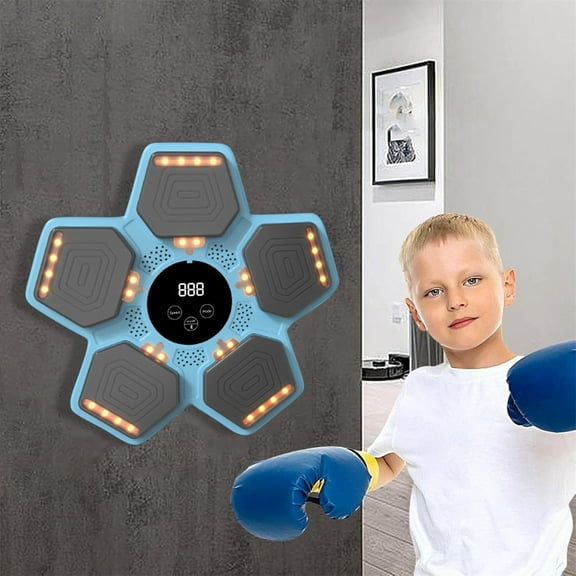 Lume Wear Smart Boxing Machine a Wall Mounted Musical Punching Bag for Home Training. An Interactive Boxing Trainer with LED Lights for to Improve Reflex and Motor Skills