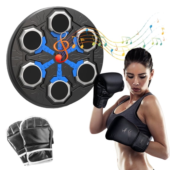 Lume Wear Smart Music Boxing Machine with 15 Adjustable Gears and LED Lights. A Wall Mounted Punching Pad for Adults and with No Drill Installation and Type C Charging