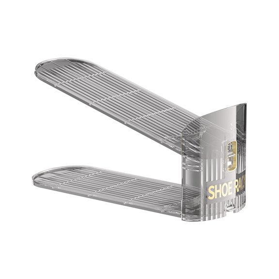 Lume Wear Stackable Shoe Rack Double Layer an Adjustable Height Shoe Slots Organizer for Closet. A Heavy Duty Steel Shoe Stacker Holder That Stores Sneakers Slippers and Boots Vertically