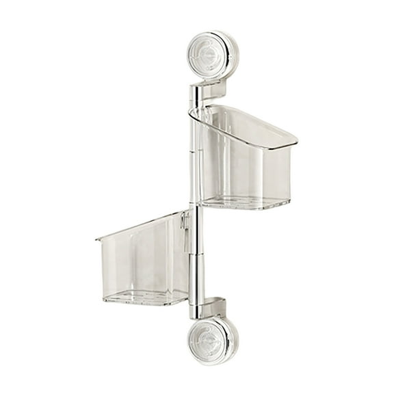 Lume Wear Suction Cup Rotating Storage Container A Wall Mounted No Drill Organizer For Kitchen Food Bathroom And Shower Room. A Removable Waterproof Spice Rack Shelf That Maximizes Vertical Space