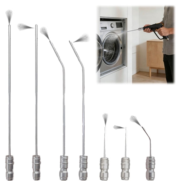 Lume Wear Washer Nozzle for Split AC Cleaning and Rv Water Heater Flush Wand. A High Pressure Washing Machine Jet Nozzle with 90 Degree Spray for Hard to Reach Areas