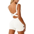 thumbnail image 1 of Lume Wear Women'S Yoga Shapewear Tummy Control Shaping Seamless Full Body Bodysuits Racerback Training Fitness Padded Tank Top Set S&Beige, 1 of 8