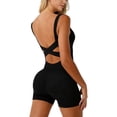 thumbnail image 1 of Lume Wear Women'S Yoga Shapewear Tummy Control Shaping Seamless Full Body Bodysuits Racerback Training Fitness Padded Tank Top Set XL&Black, 1 of 8