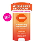 Lume Whole Body Aluminum Free Deodorant Stick, Clean Tangerine, 2.6 oz