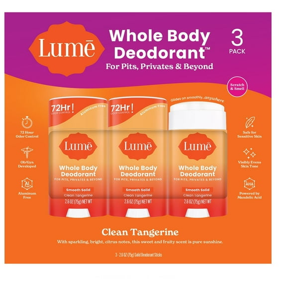 Lume Whole Body Deodorant, 2.6 Ounce (Pack of 3)