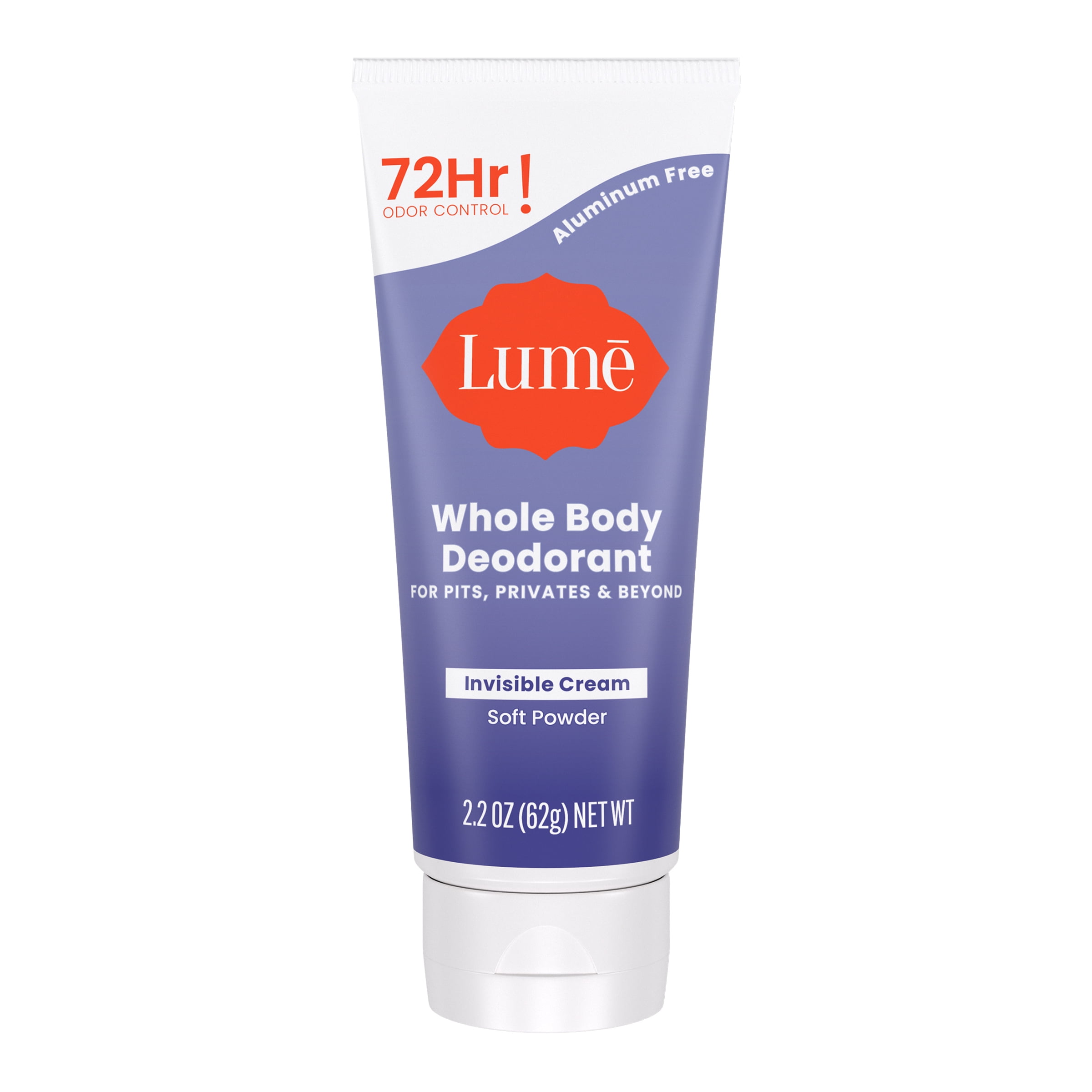 Lume Whole Body Deodorant Invisible Cream Soft Powder 2.2oz Tube