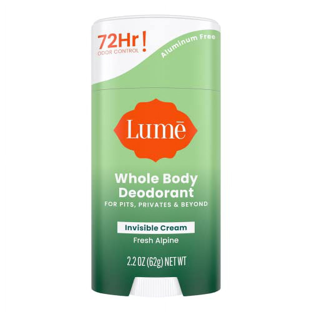 Lume Whole Body Deodorant Invisible Cream Stick 72 Hour Odor