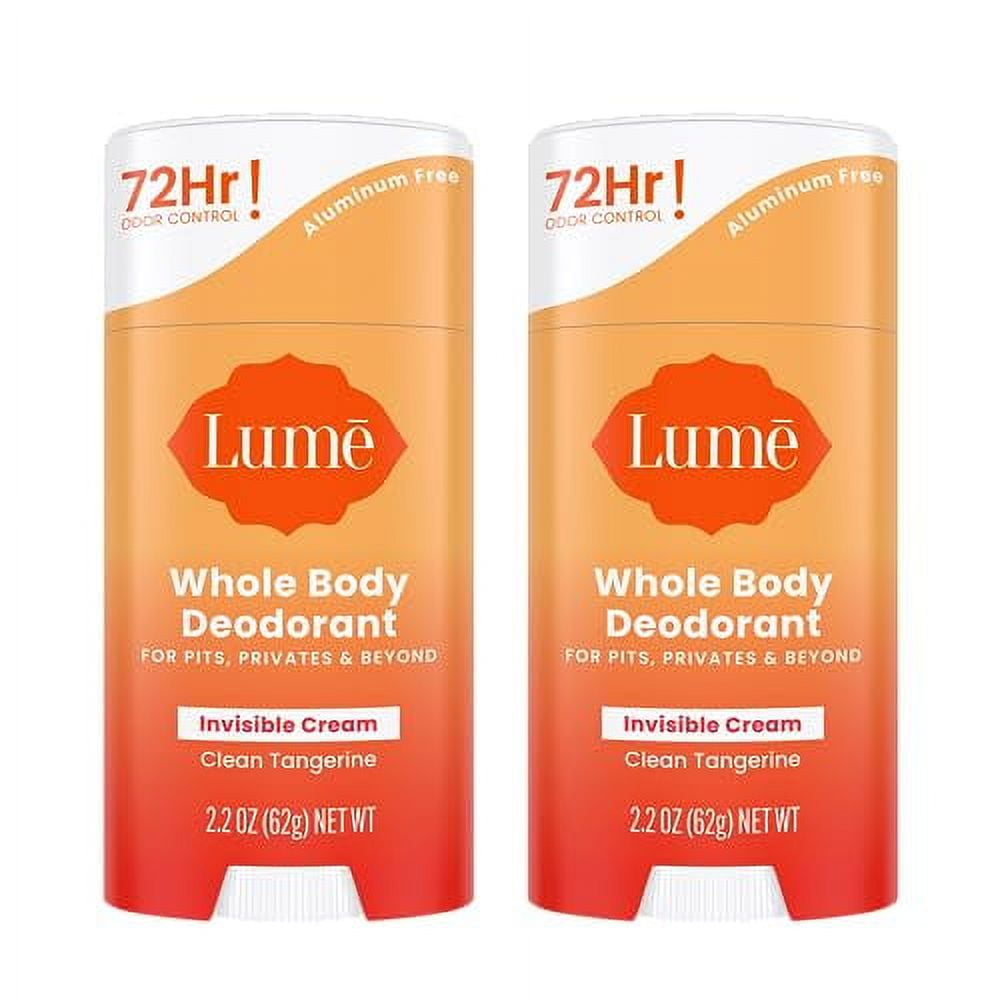 Lume Whole Body Deodorant Invisible Cream Stick 72 Hour Odor