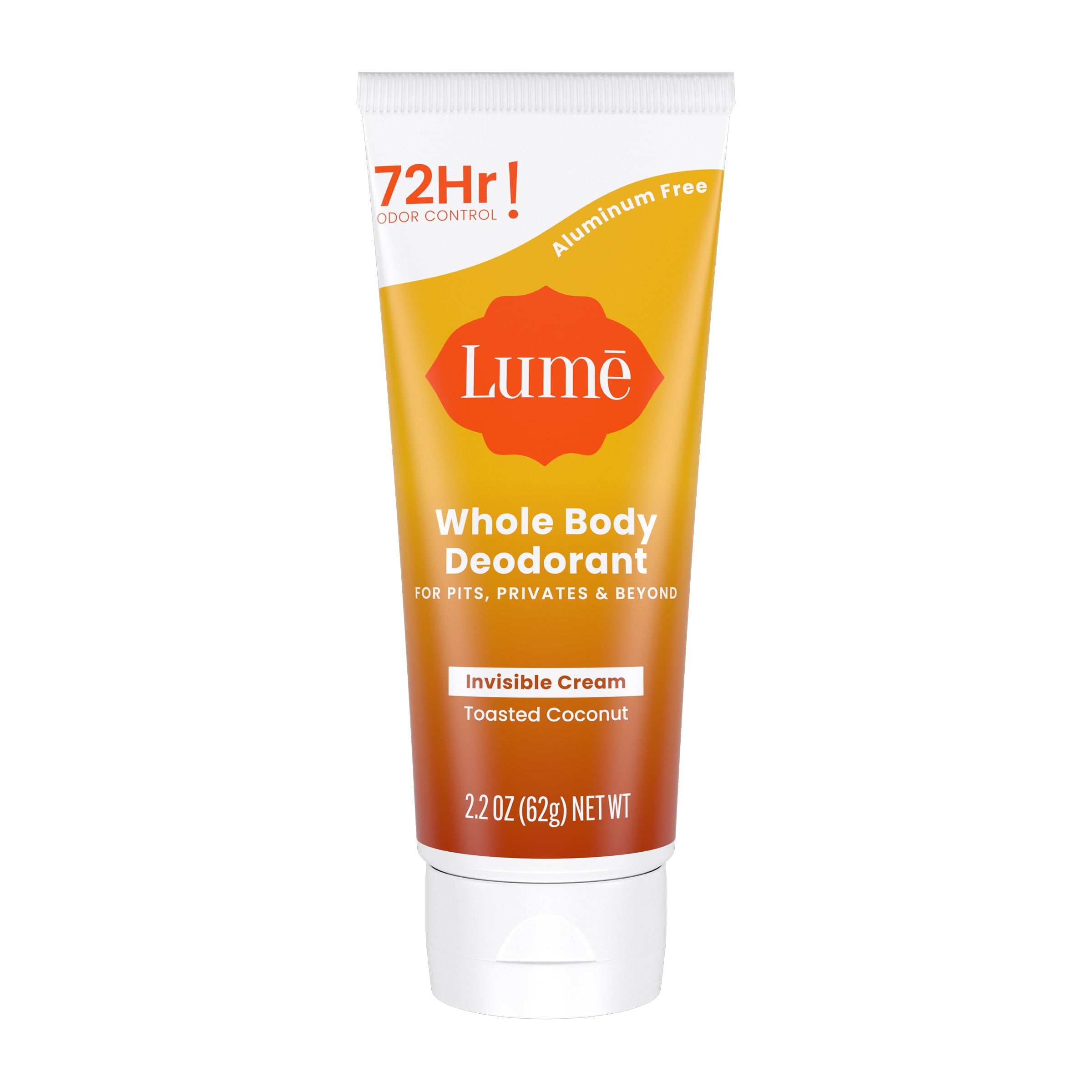 Lume Whole Body Deodorant - Invisible Cream - Toasted Coconut - 2.2oz Tube  