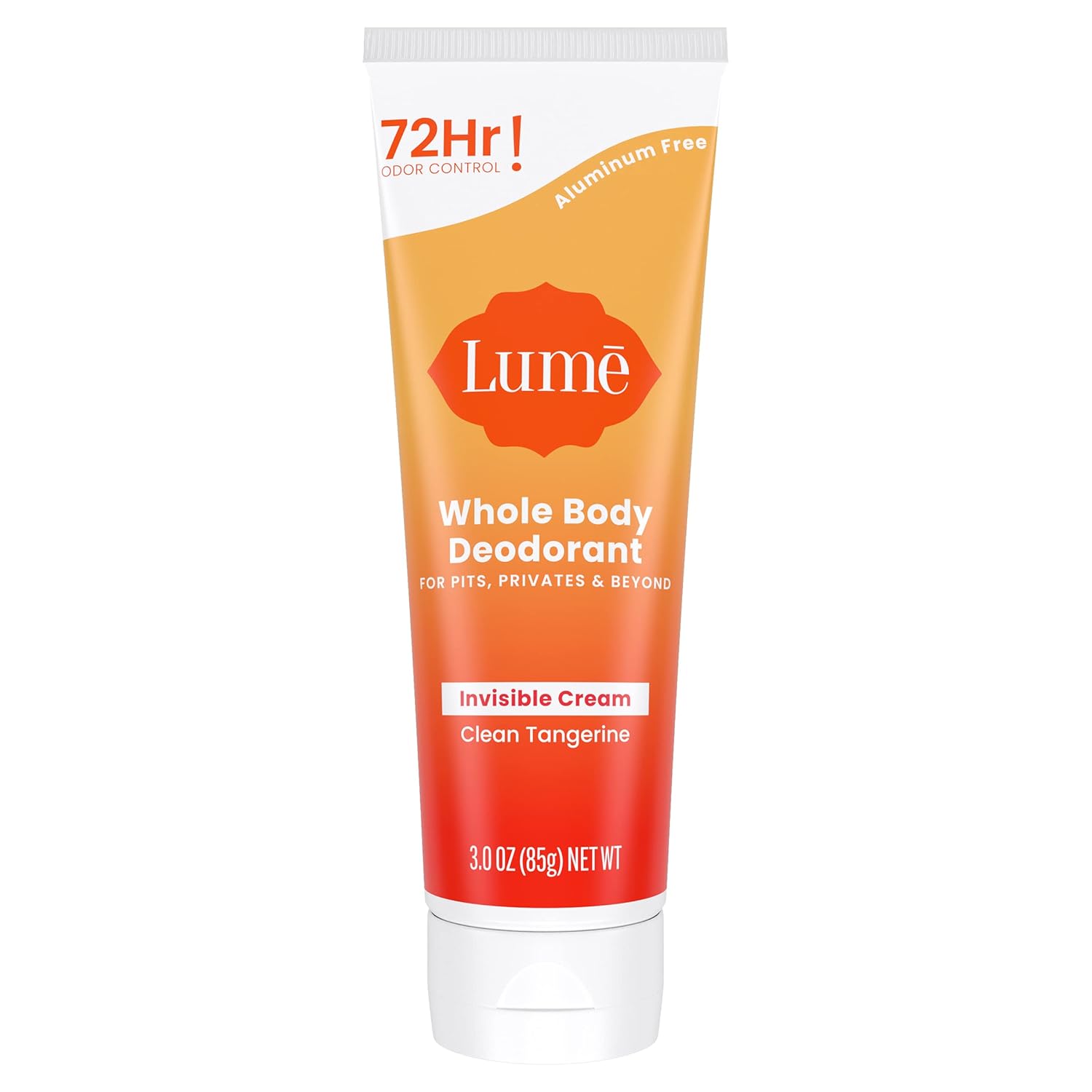 Lume Whole Body Deodorant Invisible Cream Tube 72 Hour Odor Control
