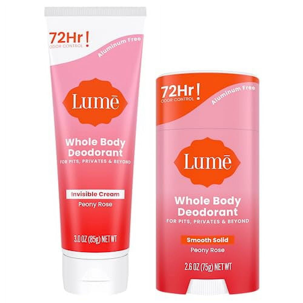 Lume Whole Body Deodorant - Invisible Cream Tube and Solid Stick