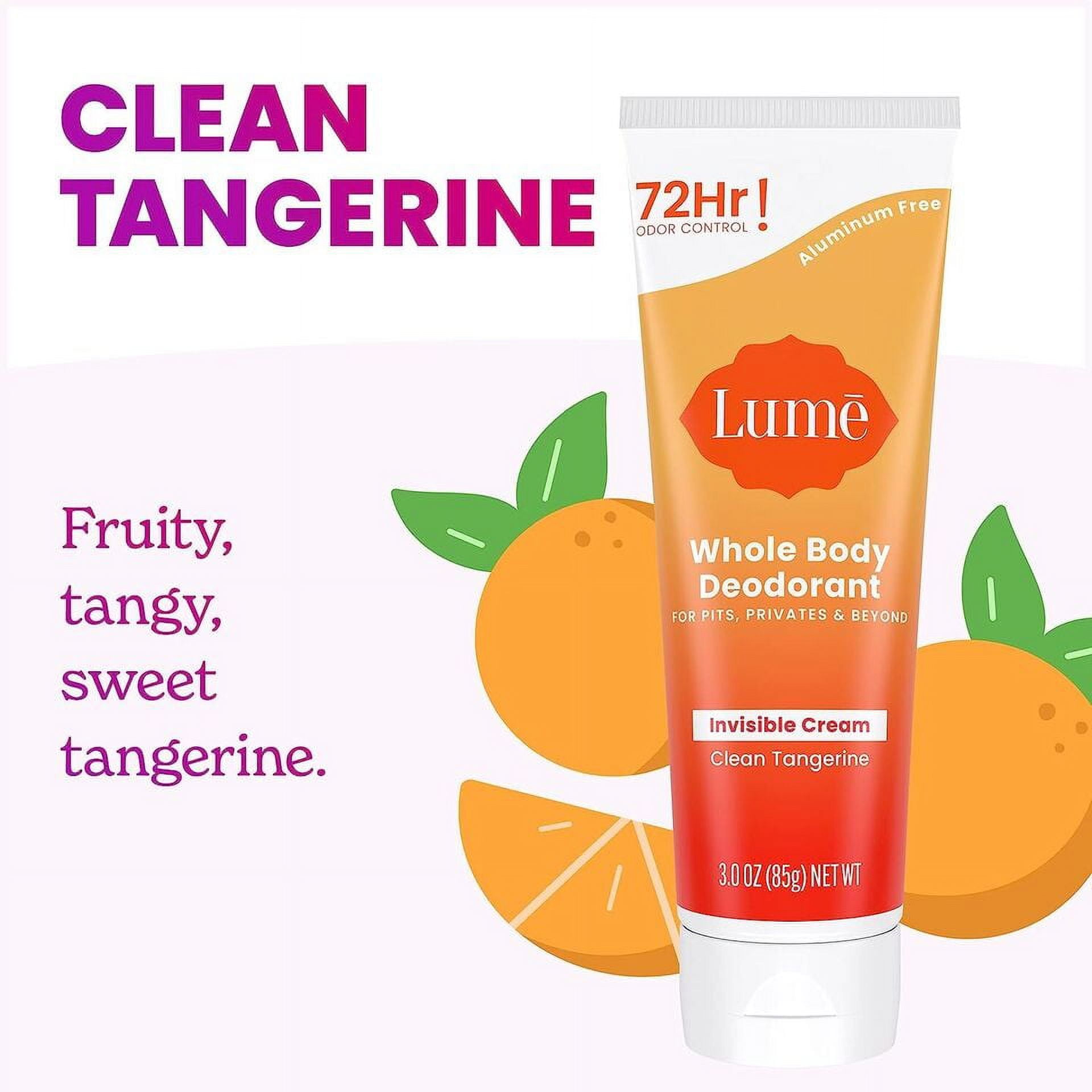 Lume Whole Body Deodorant Lume Clean Tangerine Invisible Cream Tube