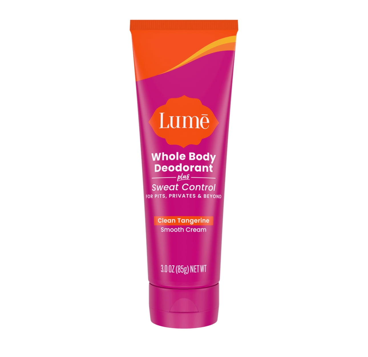 Lume Whole Body Deodorant Plus Sweat Control Smooth Cream Tube 3.0 ounce (Clean Tangerine