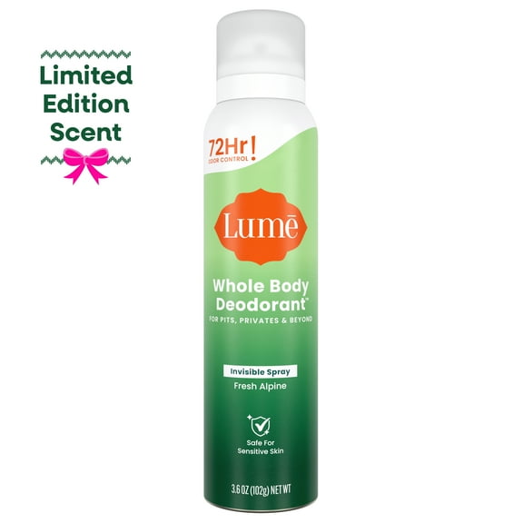 Lume Whole Body Womens Deodorant - Invisible Spray - Aluminum Free - Limited Edition Holiday Fresh Alpine Scent - 3.6 oz