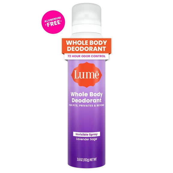 Lume Whole Body Deodorant for Women, Spray Deodorant, Aluminum Free, Lavender Sage, 3.6 oz