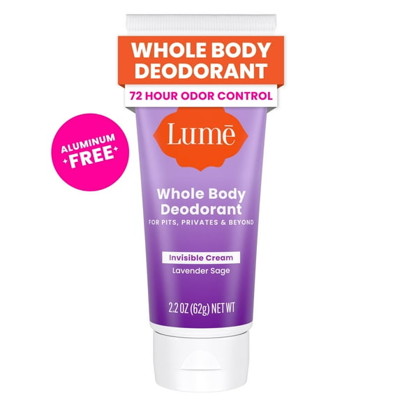Lume Whole Body Women’s Deodorant - Invisible Cream - Aluminum Free - Lavender Sage - 2.2oz Tube