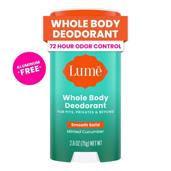 Lume Whole Body Women’s Deodorant - Smooth Solid Stick - Aluminum Free - Minted Cucumber - 2.6oz