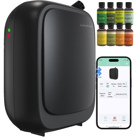 LumeCove AE40B Hotel Use Scent Diffuser, Smart App Control Fragrance, Black