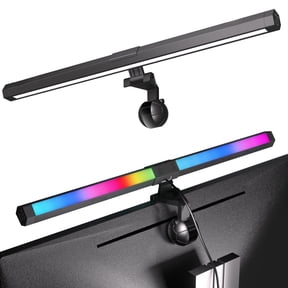 Aship 15.7In Monitor Light Bar,Touch Control Screen Lamp,Auto& Dimming,Ra98 Anti‑Blue Light,Fits 17‑27" Flat Monitors,USB‑C Powered Clip‑On Computer Lamp for Home Office Gaming,Black