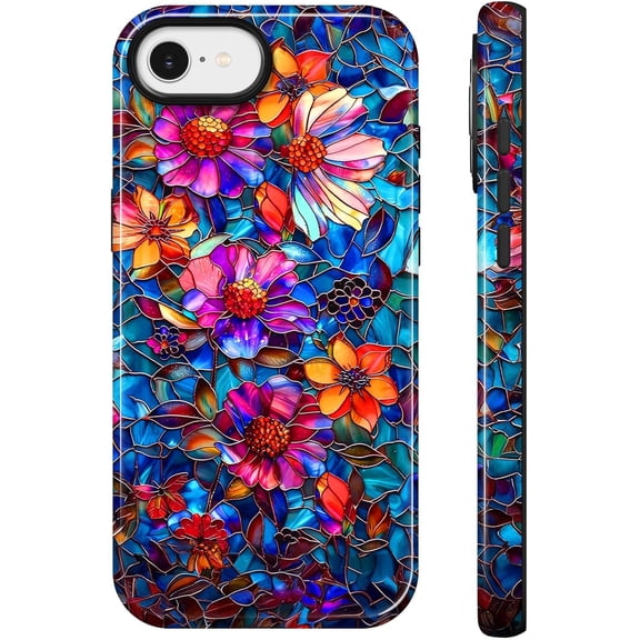 Lumen for iPhone 16e & iphone 17e Case, Compatible with Magsafe, Hard Shell Cover with Camera Protection for Women Girls - Aesthetic Colorful Rainbow Daisy Pink Purple Orange Vibrant Floral Blossoms