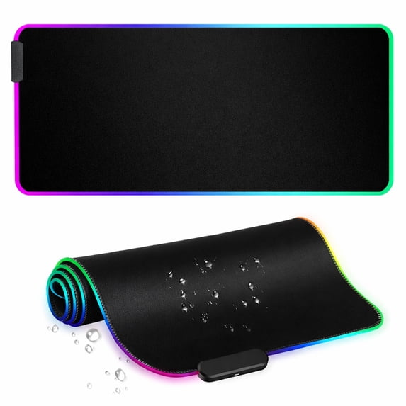 Lumen8 RGB LED Gaming Desk Mouse Pad, 11.8 x 31.5 in, USB Powered with ...