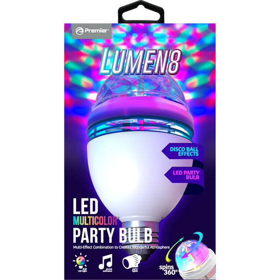 Lumen8 Spinning Multi-Color Led Party Light Blb