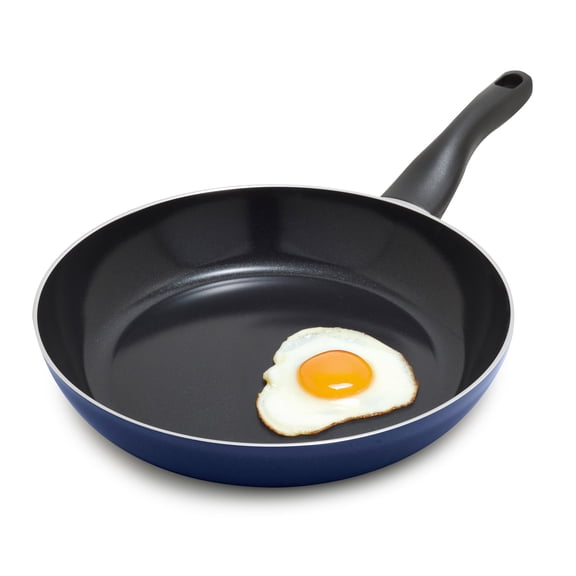 Lumenflon Deco 11 Nonstick Frying Pan Skillet, Made in Italy, Diamond Ceramic PFAS-Free, Dishwasher & Metal Utensil Safe, Durable Gloss Enamel Finish, Stay-Cool Handle, High Walls-Extra Room, Blue