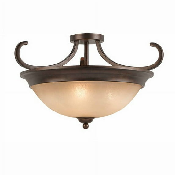 Lumenno International 1001-01-20 Series 1001 3 Light Semi-Flush Pendant Convertible, Bronze Finish