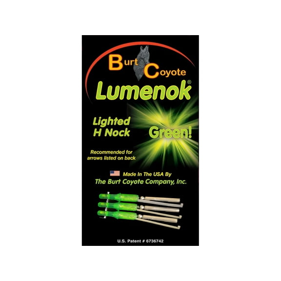 Lumenok Lighted Nocks Green H 3 Pk.