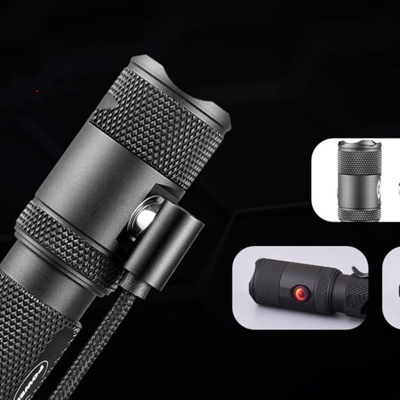 Lumens Rechargeable Tactical Flashlight, 330M Throw with Magnetic Charging and Dual Switch, LED Flashlight for Outdoor Emergency