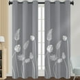 thumbnail image 1 of Lumento Curtains Semi Sheer Window Curtain Light Filtering Privacy Drapes Grommet Long Linen Textured Gray W: 43"x H:54", 1 of 2