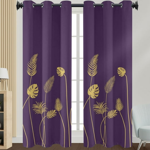 Lumento Curtains Semi Sheer Drapes Light Filtering Luxury Window Curtain Grommet Privacy Linen Textured Purple W: 52"x H:72"