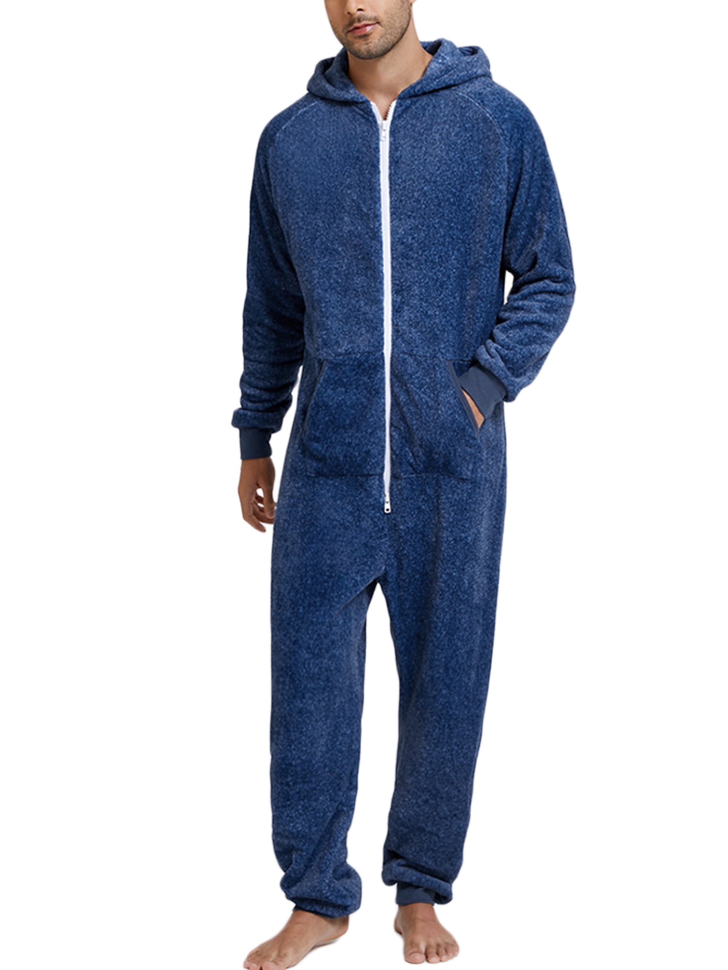 Lumento Fleece Onesies for Men One Piece Pajamas Zip Front Jumpsuit