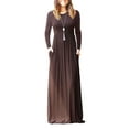 thumbnail image 1 of Lumento Hight Waist Loose Dress For Women Fall Fashion Long Sleeve Loose Plain Maxi Pockets Dresses Casual Holiday Party Evening Dresses Brown M, 1 of 2
