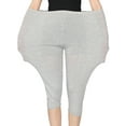 thumbnail image 1 of Lumento Ladies Cropped Pants Elastic Waist Sleepwear Oversized Capri Leggings Women Casual Trousers Breathable Plus Size Lounge Pant Light Gray 5XL, 1 of 6
