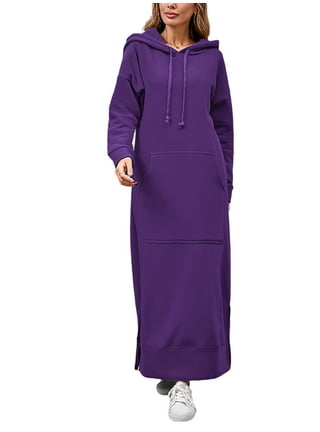 Maxi Sweatshirt Dress, Long Hoodie Sweatshirt Dress, Hooded Dress With  Pockets, Zip Dress, Long Sleeve -  Denmark
