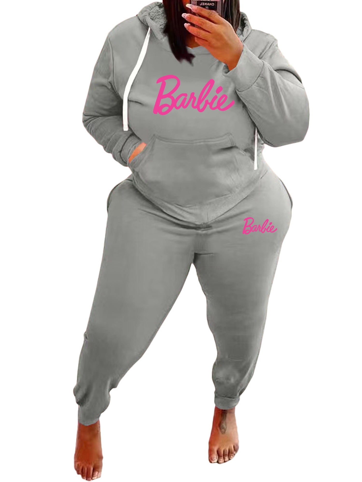 Lumento Ladies Plus Size Sweatsuit Long Sleeve Oversized Tracksuit Set