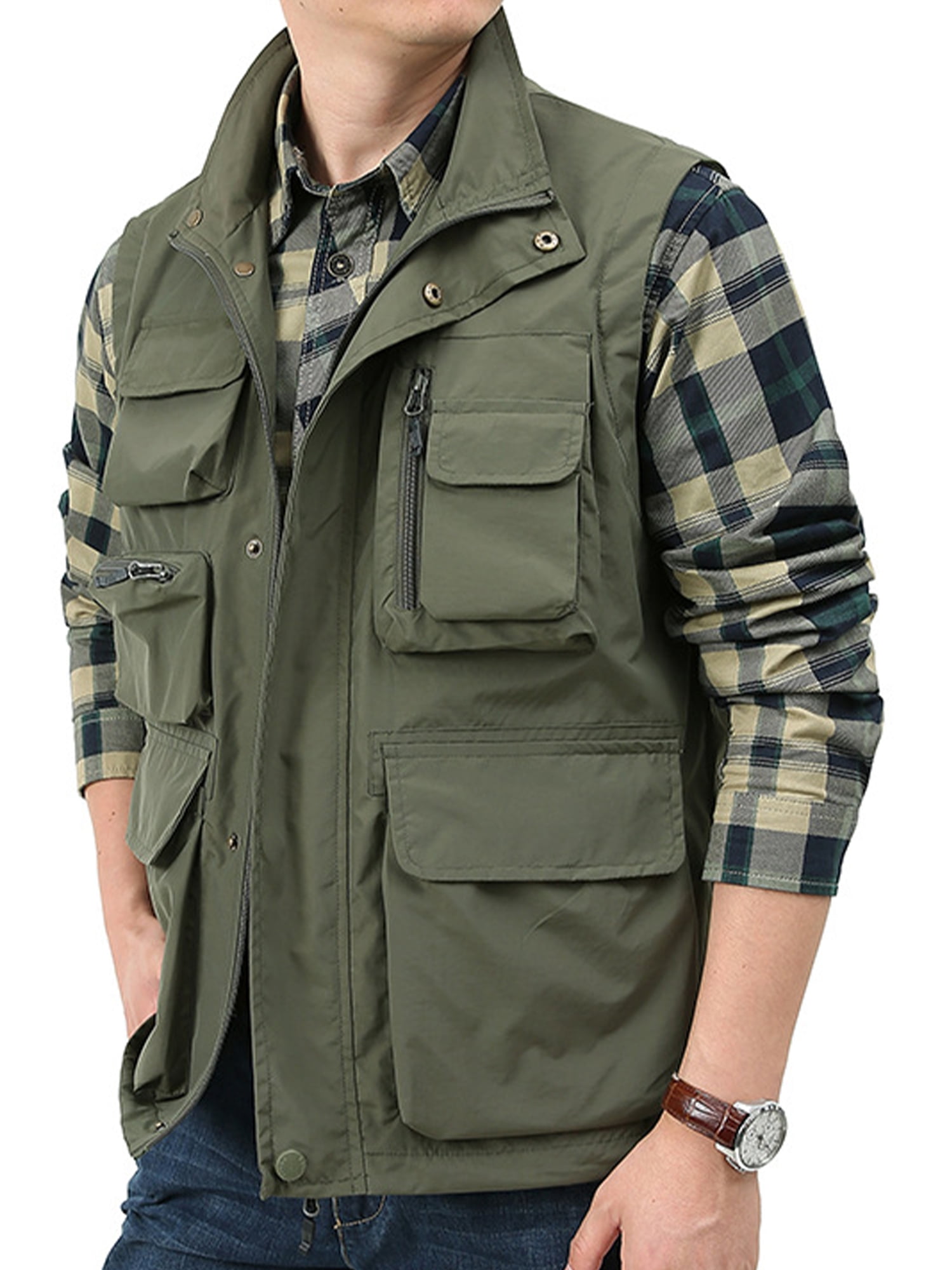 Men's casual shop vests with pockets