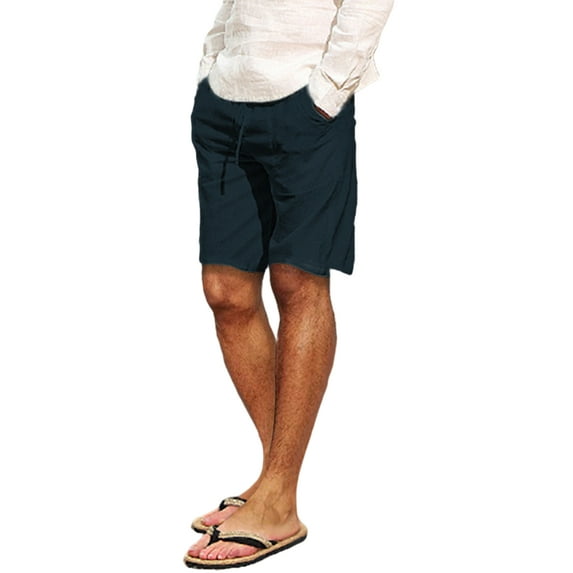 Lumento Men Leisure Holiday Shorts Lounge Pocket Summer Short Pants Casual Solid Color Beach Shorts