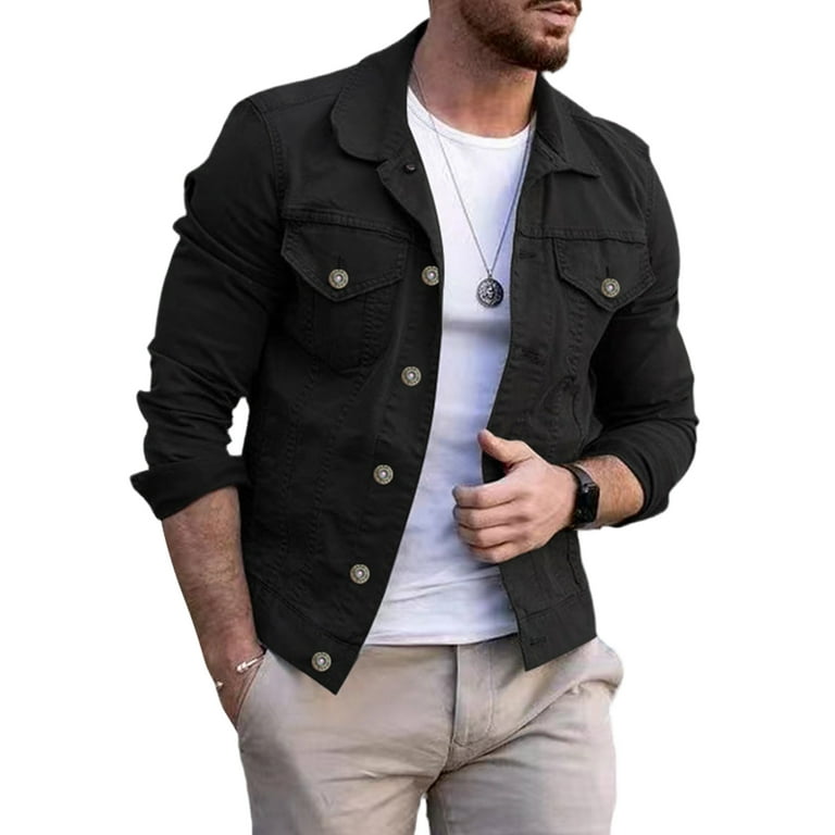 Male Military Style Double-Breasted Short Coat