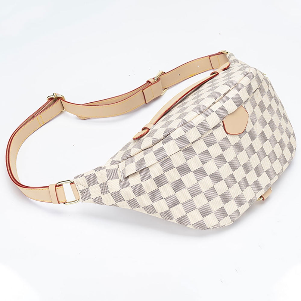 Lumento PU Leather Checkered Pack Waist Bag Fashion Sling