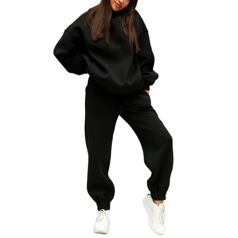 Women's Activewear Hooded Two Piece Oversized Hoodie Jogger Pants