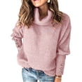 thumbnail image 1 of Lumento Womens Long Sleeve Turtleneck Stretchy Knit Pullover Sweater Jumper Top Pink S, 1 of 2