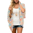thumbnail image 1 of Lumento Womens Kimono Cardigans Floral Print Chiffon Beach Cover Ups Loose Casual Tops, 1 of 8