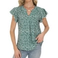 thumbnail image 1 of Sexy Dance Womens Tops Dressy Floral Short Sleeve T-Shirts Trendy Ruffle Loose V-Neck Tunic Tops Beach Boho Casual Tee, 1 of 7