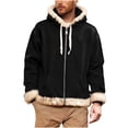 thumbnail image 1 of Lumeqa Christmas Men's Full Zip Up Hoodies Women Unisex Santa Claus Xmas White Faux Fur Trim Warm Hooded Coat with Pocket, 1 of 7
