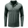 thumbnail image 1 of Lumeqa Long Sleeve Shirts for Mens Fashion Polo Shirts Cotton Classic Long Sleeve Thermal Button Shirt with Pocket Green XXXL, 1 of 5