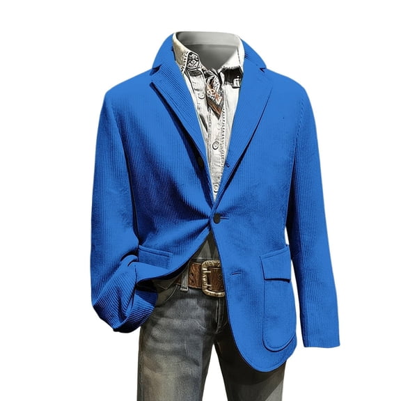 Lumeqa Men's Christmas Blazer Vintage Holiday Corduroy Suit Jacket Slim Fit Fashion Casual Sport Coat Trendy Winter Colthes
