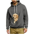 thumbnail image 1 of Lumeqa Men's Pouch Hoodie with Pet Pocket Long Sleeve Pullover Sweatshirt Kangaroo Casual Warm Hooded Tops for Dog Cat, 1 of 5