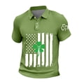 thumbnail image 1 of Lumeqa Men's St. Patrick's Day Polo Shirt Irish Flag Shamrock Print Short Sleeve Casual Golf Polo for Men, 1 of 5